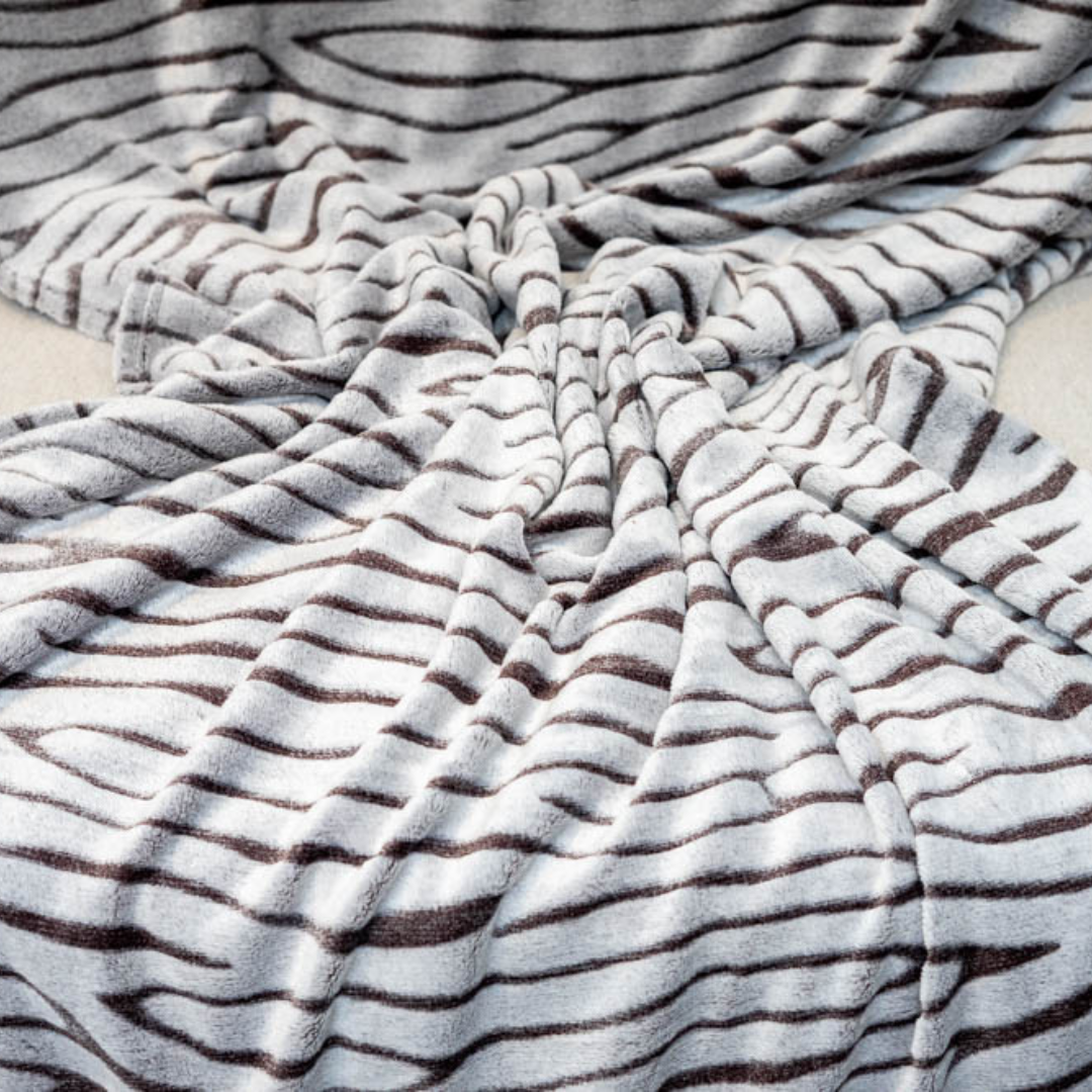 A3 HOME Couverture en cachemire doux marron rayé