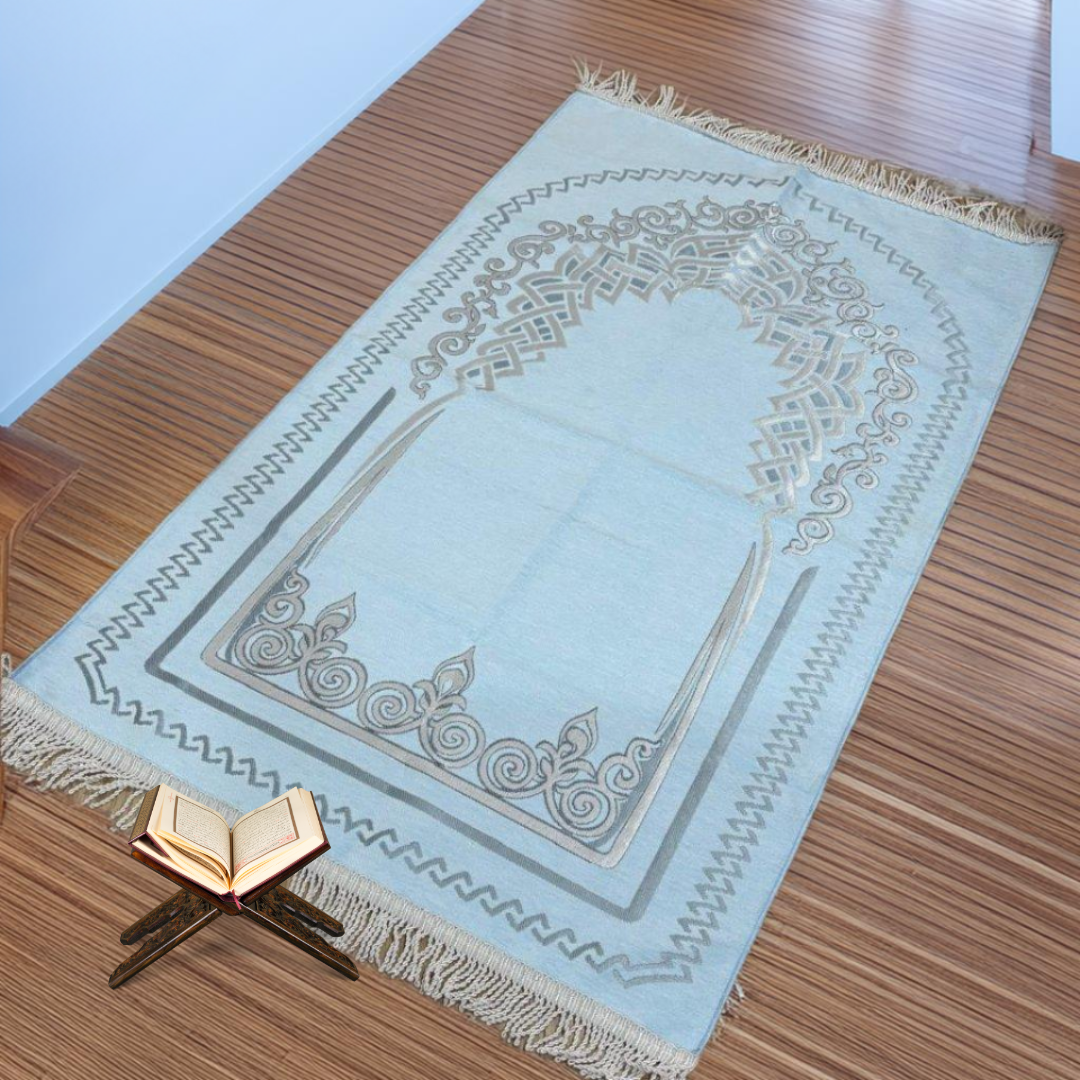 A3 HOME Tapis de prière Al Makam bleu ciel