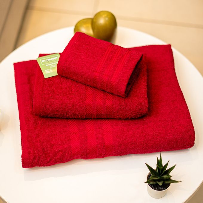 moonlight pack 3 serviettes de bain rouge