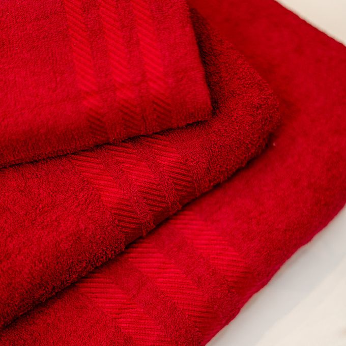 moonlight pack 3 serviettes de bain rouge